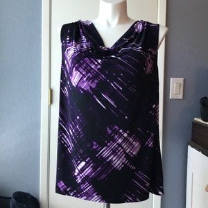 Sleeveless knit purple top